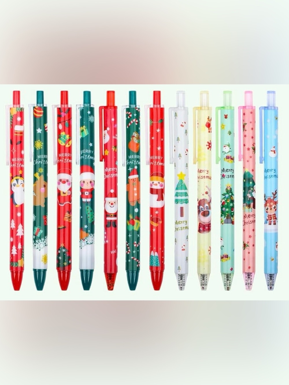 Holiday Christmas Ballpoint Pens - BUNDLE OF 5, RANDOM PULL